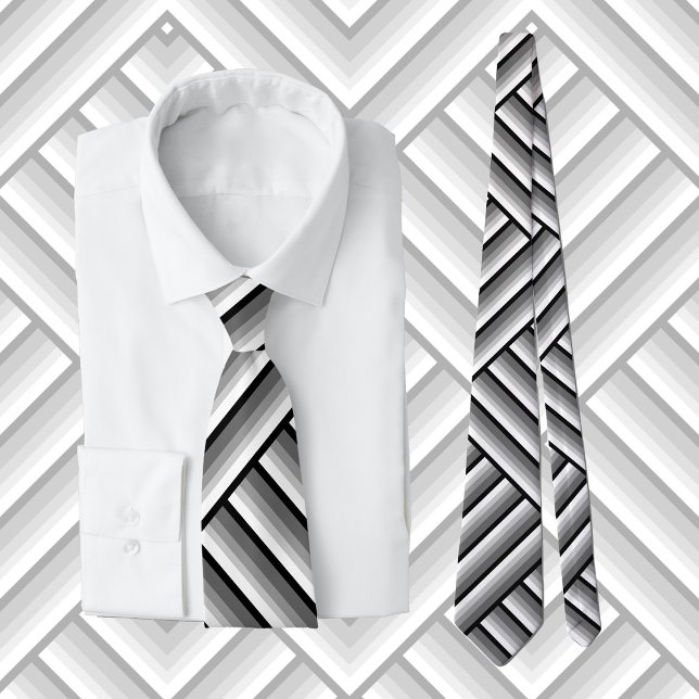 Modern stripes in black, white and grey - cool     tie (Creator Uploaded)