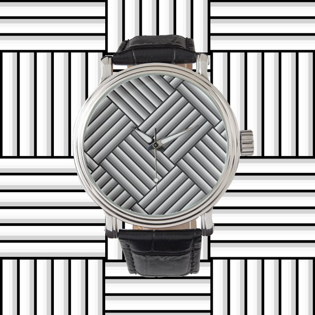Modern stripes in black, white and grey - cool    watch (Creator Uploaded)
