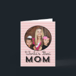 Modern Stripes Mothers Day Photo Card<br><div class="desc">Make her feel loved with this sweet Mother's Day card from Berry Berry Sweet.</div>