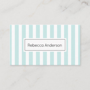 Modern stripes pastel blue pattern business card