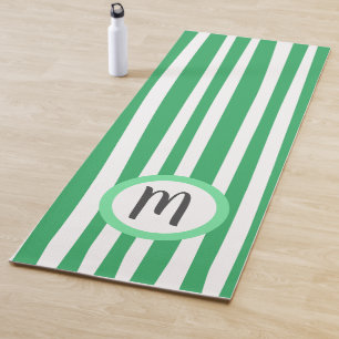 Modern stripes pattern custom colours monogrammed yoga mat