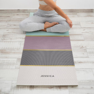 Modern Stripes Pattern Personalised  Yoga Mat