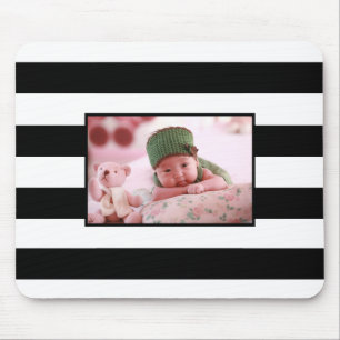 Modern Stripes Personalise customised Photo Mouse Pad