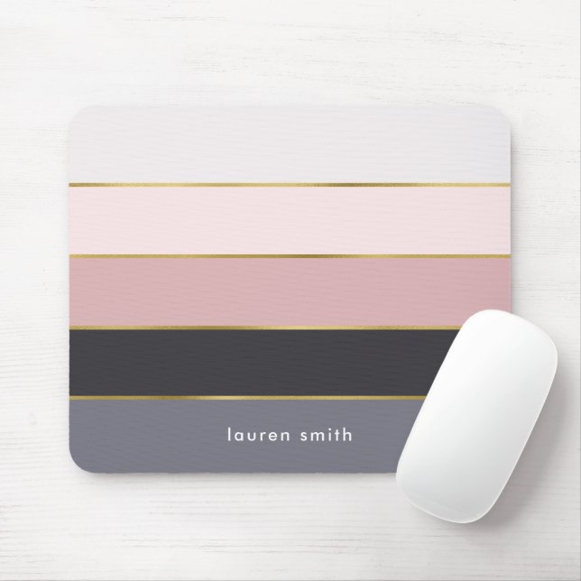 Modern Stripes Personalised Mouse Pad (With Mouse)