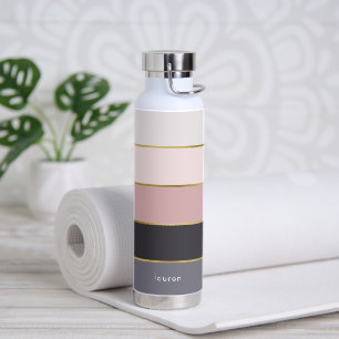 Modern Stripes Personalised Water Bottle