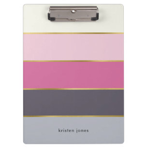 Modern Stripes Personalized Clipboard