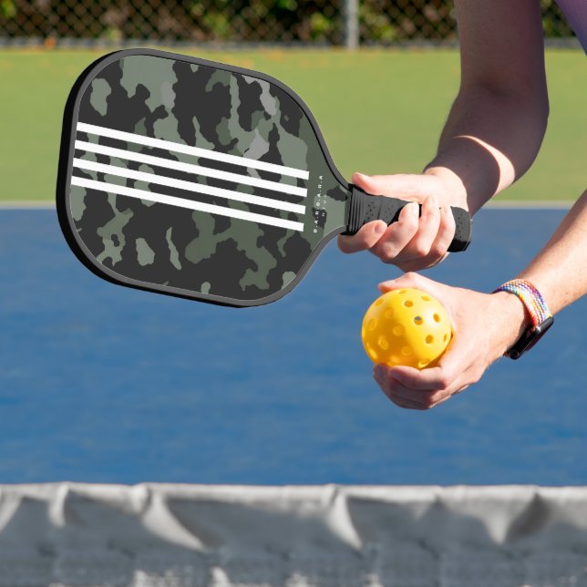 Modern Stripes Pickleballer Camouflage Pickleball Paddle (Insitu)