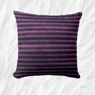 Modern Stripes Pink and Black Cushion