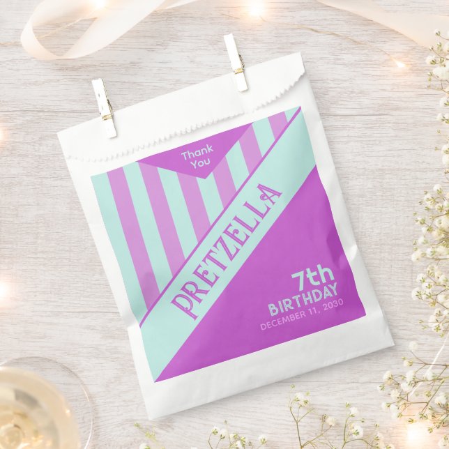 Modern Stripes Pink Favour Bag (Clipped)