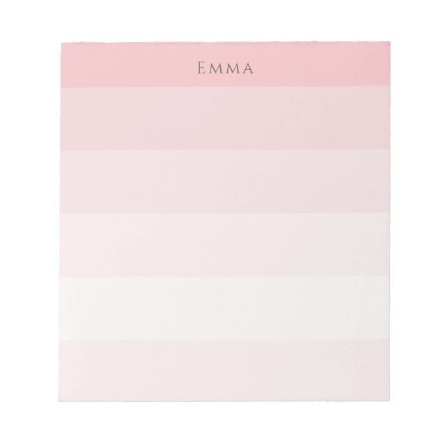 Modern Stripes Pink Ombre Watercolor Layered  Notepad (Front)