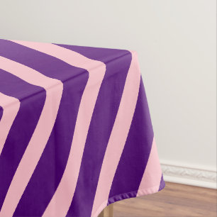 Modern Stripes Pink & Royal Purple Striped Tablecloth