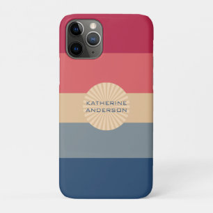 Modern Stripes-Sunset-Trendy Colours- iPhone 11 Pro Case