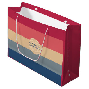 Modern Stripes-Sunset-Trendy Colours- Large Gift Bag