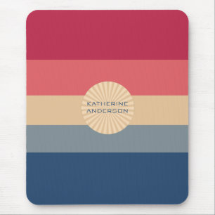 Modern Stripes-Sunset-Trendy Colours- Mouse Pad