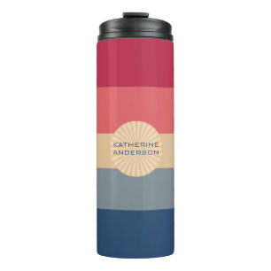 Modern Stripes-Sunset-Trendy Colours- Thermal Tumbler