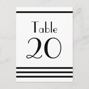 Modern Stripes Table Numbers (Black) Postcard