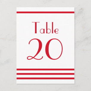 Modern Stripes Table Numbers (Red) Postcard