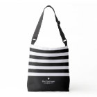 Modern Stripes with Upscale Heart Monogram - Black