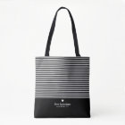 Modern Stripes with Upscale Heart Monogram Black