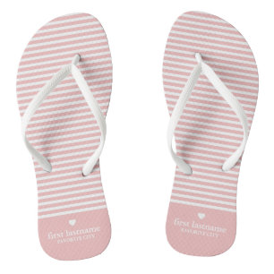 Modern Stripes with Upscale Heart Monogram Thongs