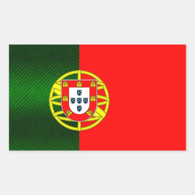 Modern Stripped Portuguese flag Rectangular Sticker (Front)