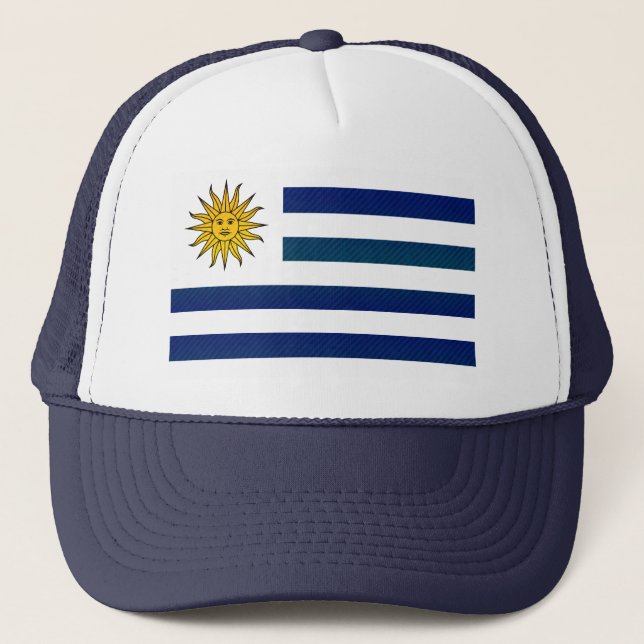 Modern Stripped Uruguayan flag Trucker Hat (Front)