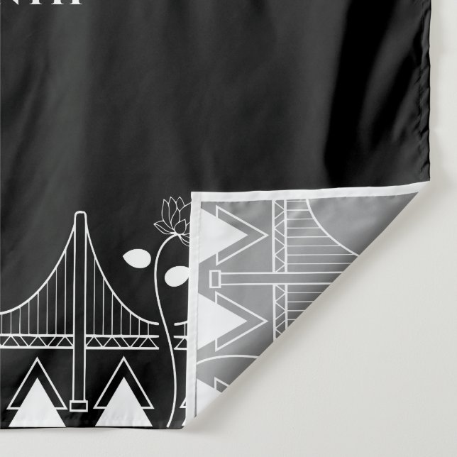 Modern Structural AAPI Heritage Table Runner Tapestry (Detail)
