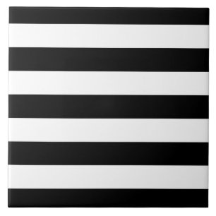Modern Style Black And White Stripes Ceramic Tile