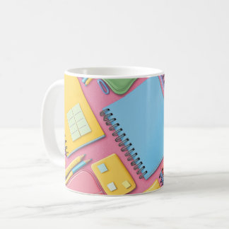 modern-style blue spiral notebook is ideal for tak coffee mug