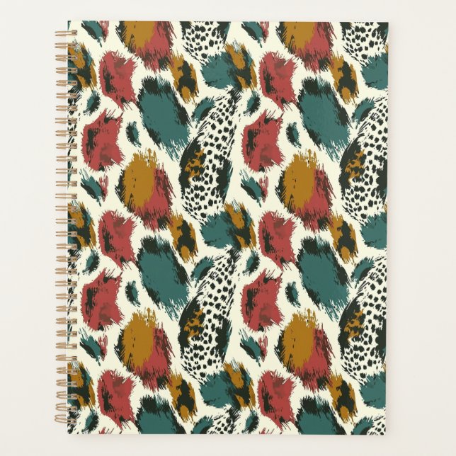 Modern Style Colourful Animal Print Planner (Front)