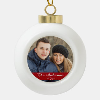 Modern Style Custom Photo Ceramic Ball Christmas Ornament