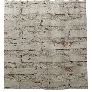 Modern style design decorative brick wall surface shower curtain
