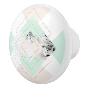 Modern Style Geometric Design Ceramic Knob