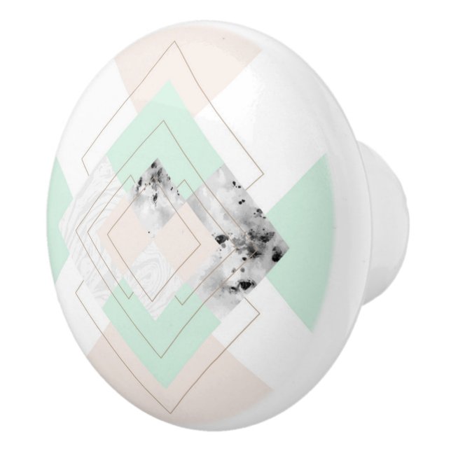 Modern Style Geometric Design Ceramic Knob (Right)