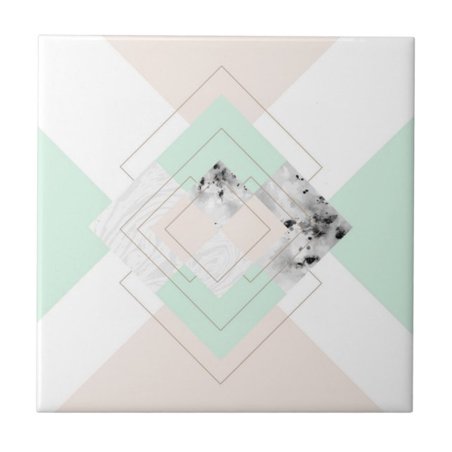 Modern Style Geometric Design Ceramic Tile (Front)