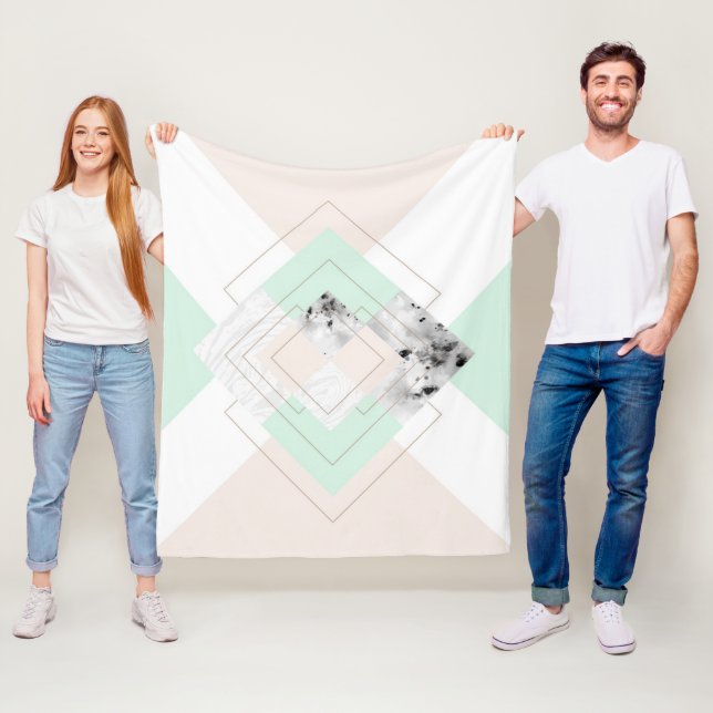 Modern Style Geometric Design Fleece Blanket (In Situ)