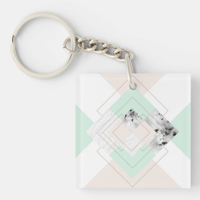Modern Style Geometric Design Key Ring (Front)