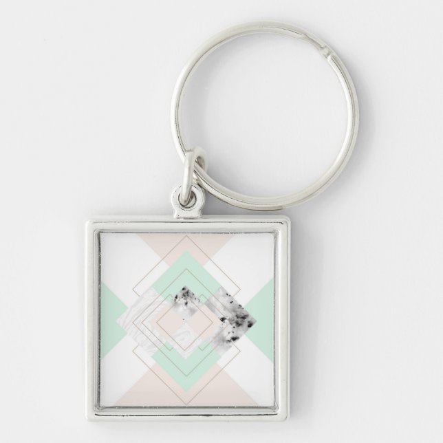 Modern Style Geometric Design Key Ring (Front)