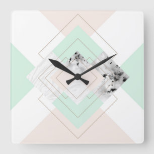 Modern Style Geometric Design Square Wall Clock