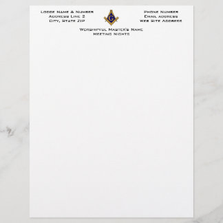 Modern Style Masonic Lodge Letterhead