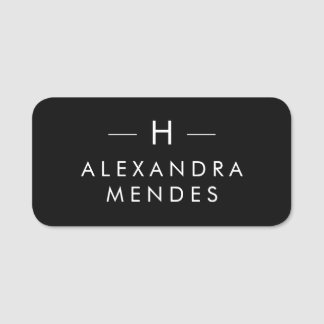 Modern Style Monogram, Minimalist Elegant Modern  Name Tag