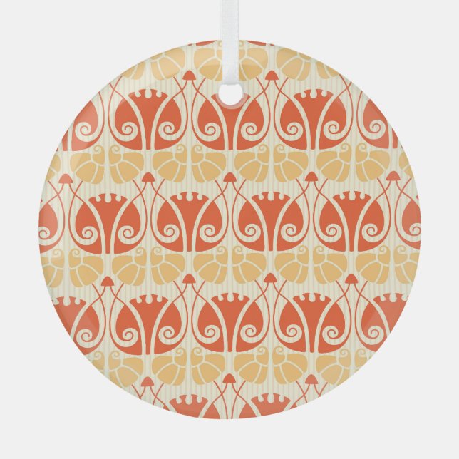 Modern Style Mushrooms: Trendy Pattern Glass Tree Decoration (Front)