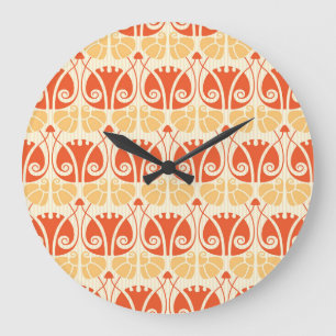 Modern Style Mushrooms: Trendy Pattern Large Clock