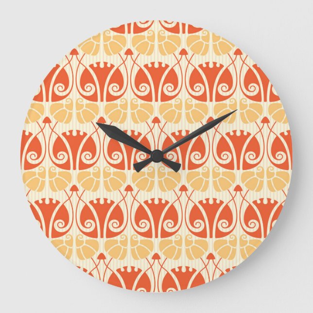 Modern Style Mushrooms: Trendy Pattern Large Clock (Front)