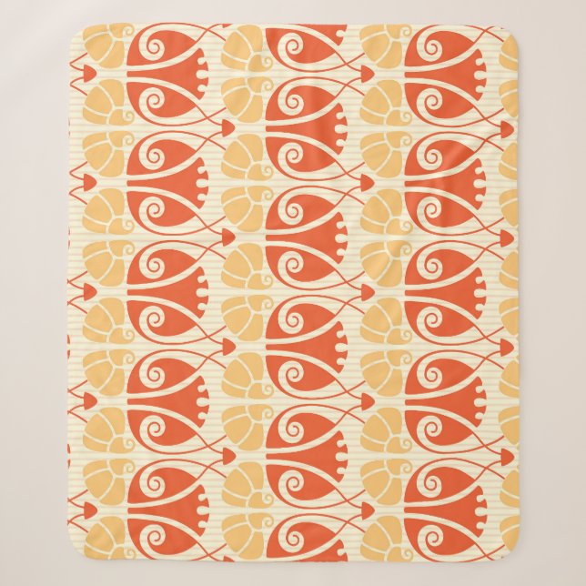 Modern Style Mushrooms: Trendy Pattern Sherpa Blanket (Front)