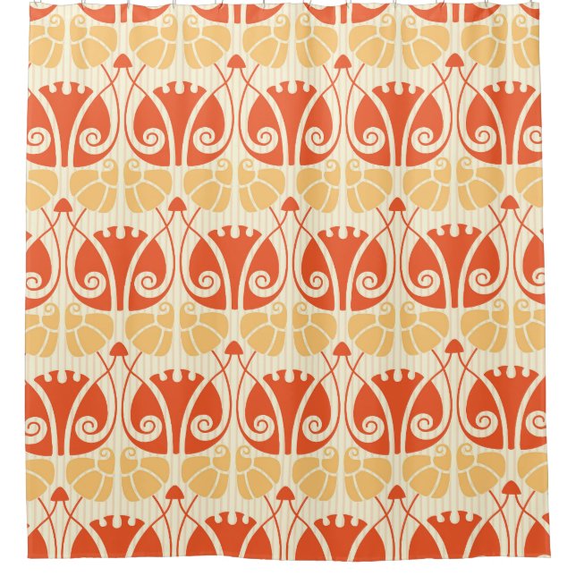 Modern Style Mushrooms: Trendy Pattern Shower Curtain (Front)