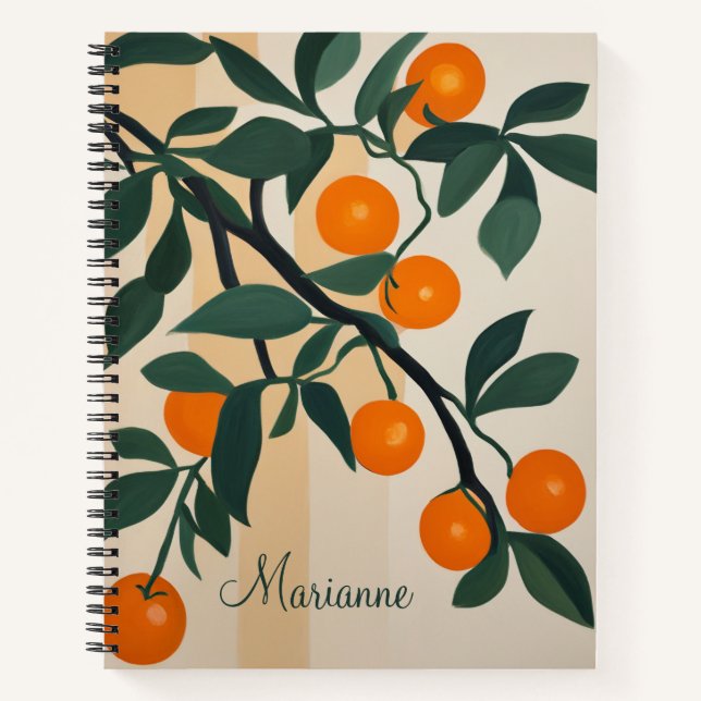 Modern Style Orange Personalized Recipe Book (Front)