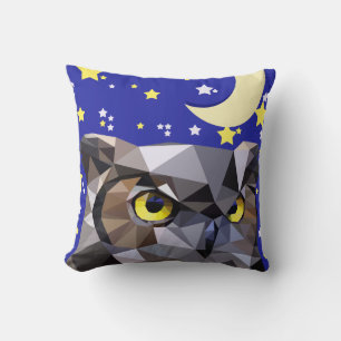 Modern Style Owl and Night Sky Cushion
