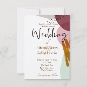 Modern style paint wedding invitation