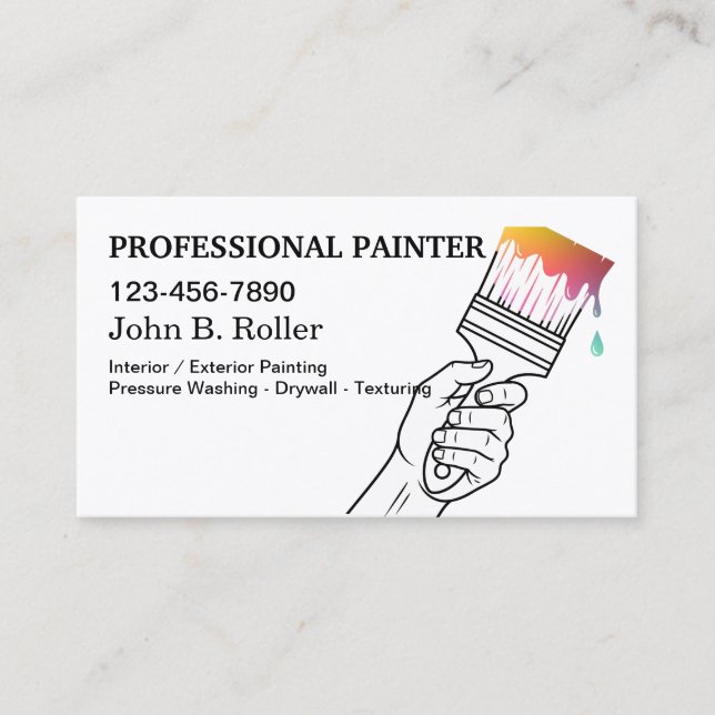 Modern Style Painter Business Cards (Front)